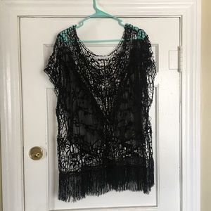 Black lace / crochet top